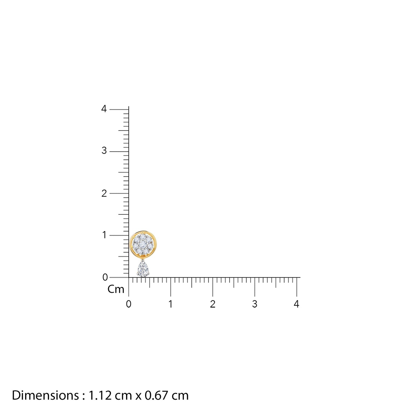 Gold Floral Dangling Diamond Earrings