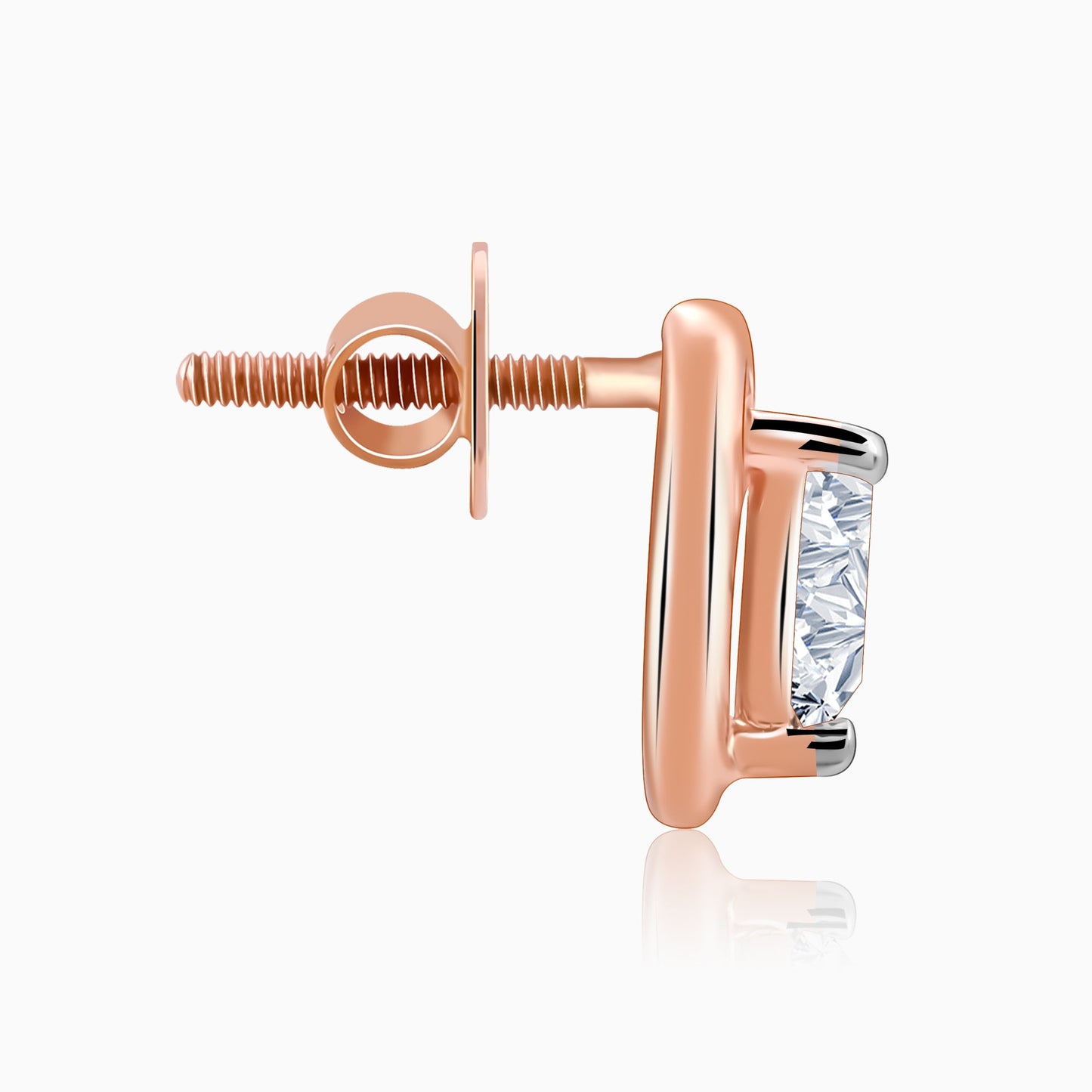 Rose Gold Heart Throb Diamond Earrings