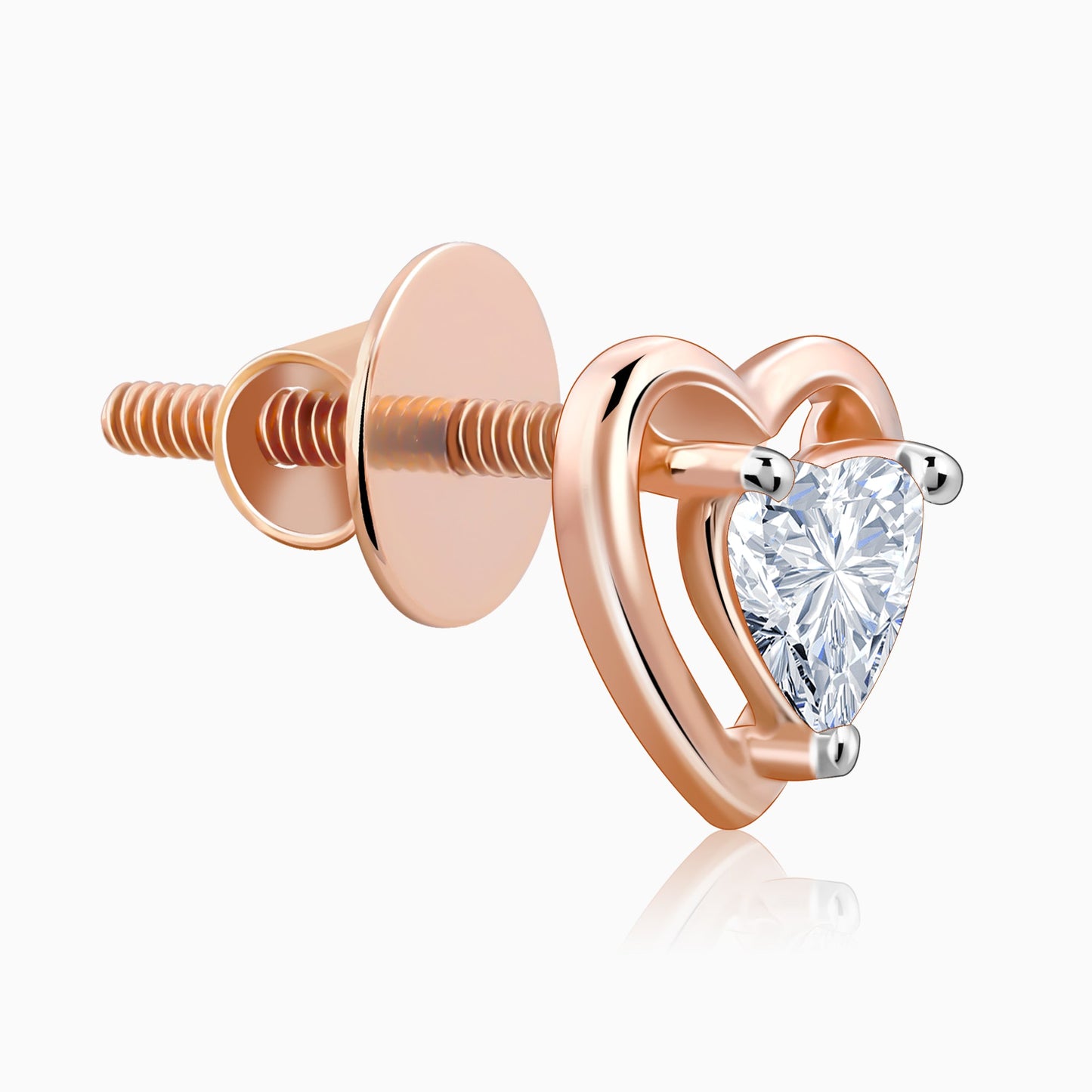 Rose Gold Heart Throb Diamond Earrings