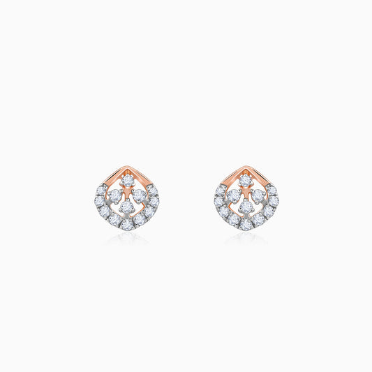 Rose Gold Dazzle Duo Diamond Earrings