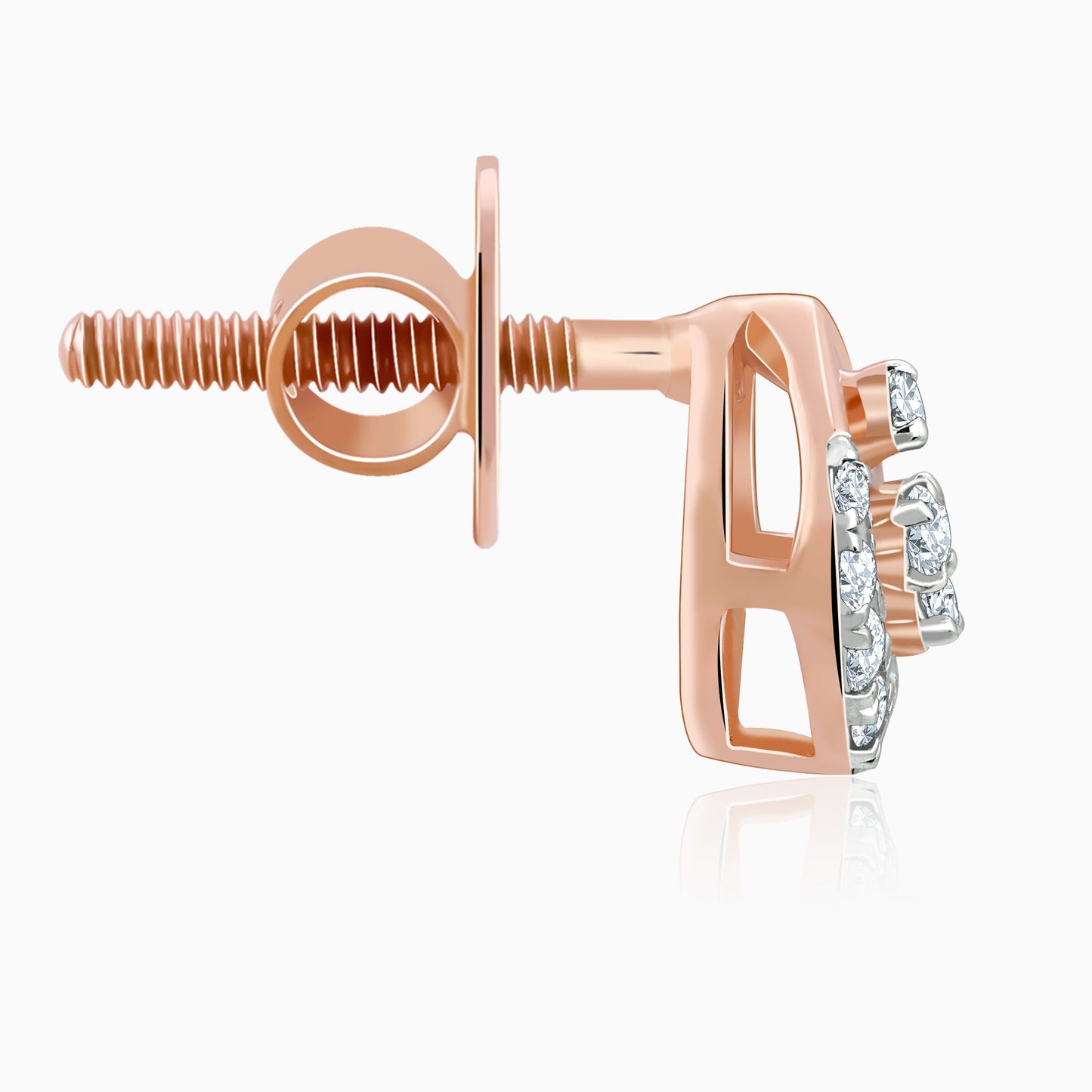 Rose Gold Dazzle Duo Diamond Earrings
