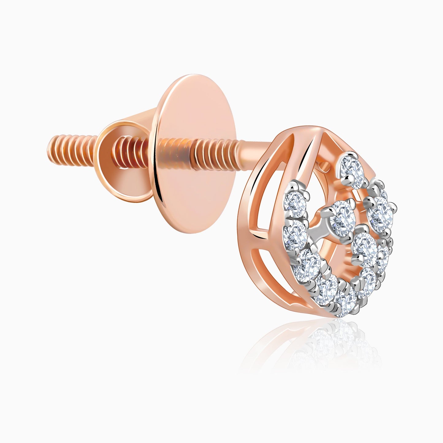Rose Gold Dazzle Duo Diamond Earrings