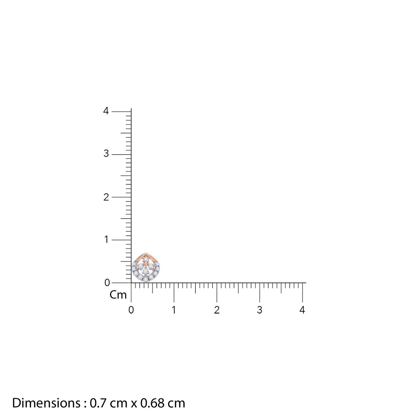 Rose Gold Dazzle Duo Diamond Earrings