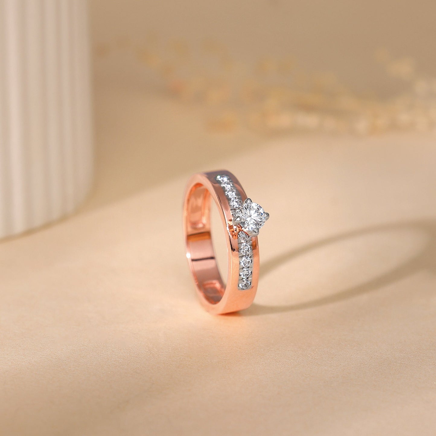 Rose Gold Smitten Solitaire Diamond Ring