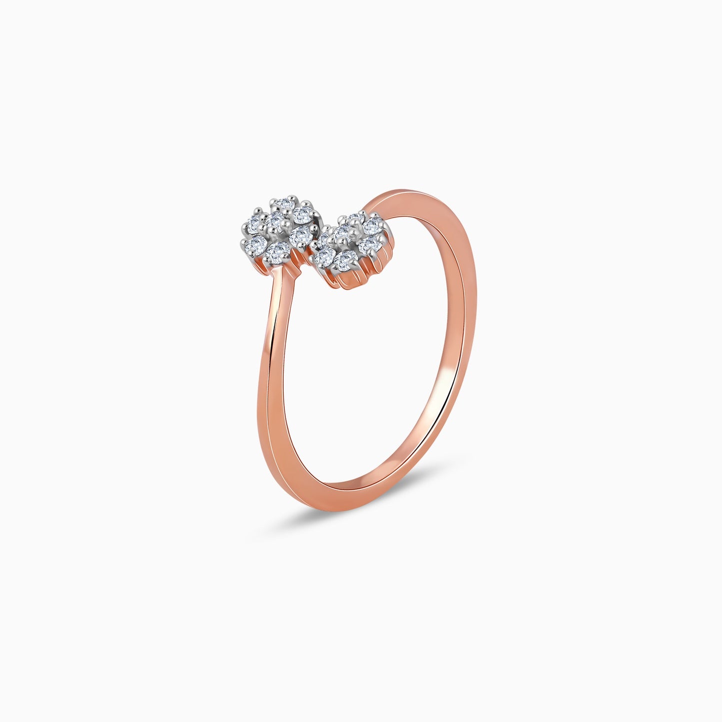 Rose Gold Twain Bouquet Diamond Ring