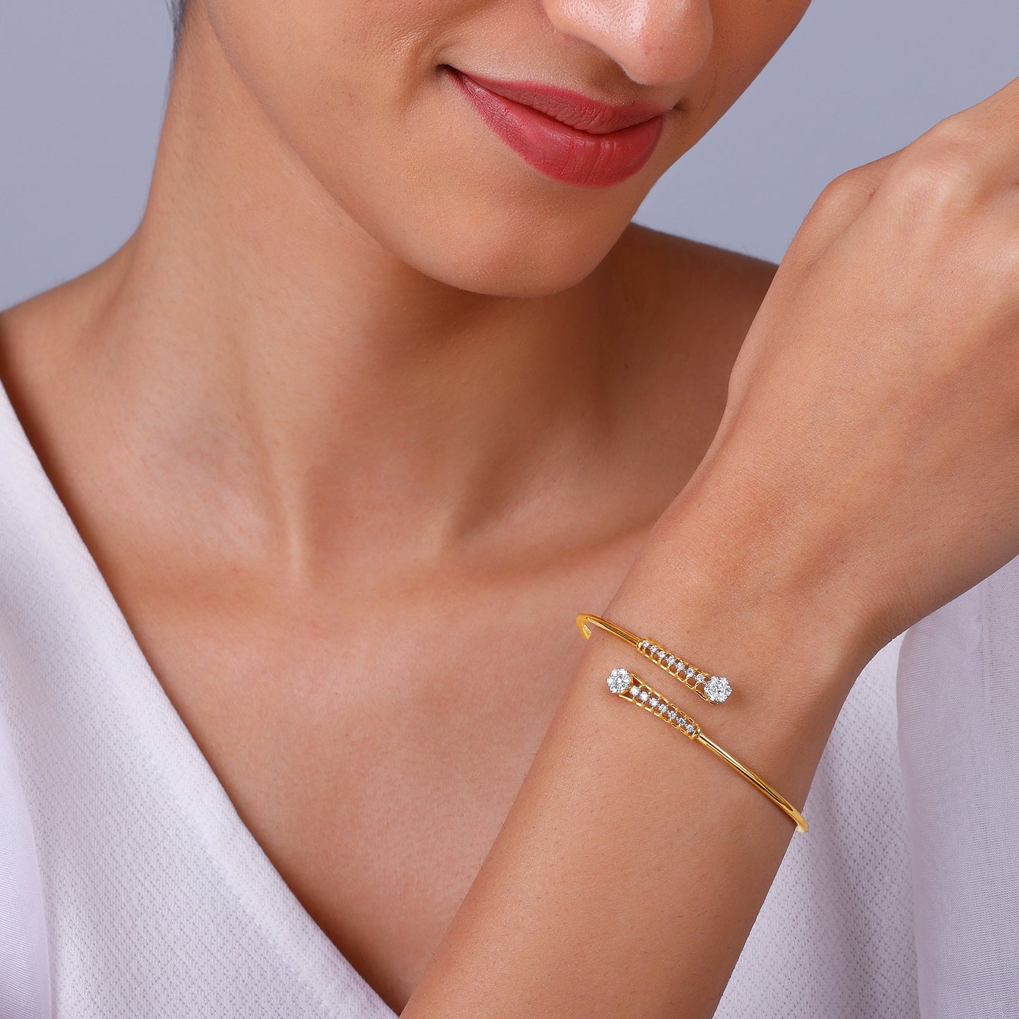 Gold Celeste Diamond Cuff Bracelet
