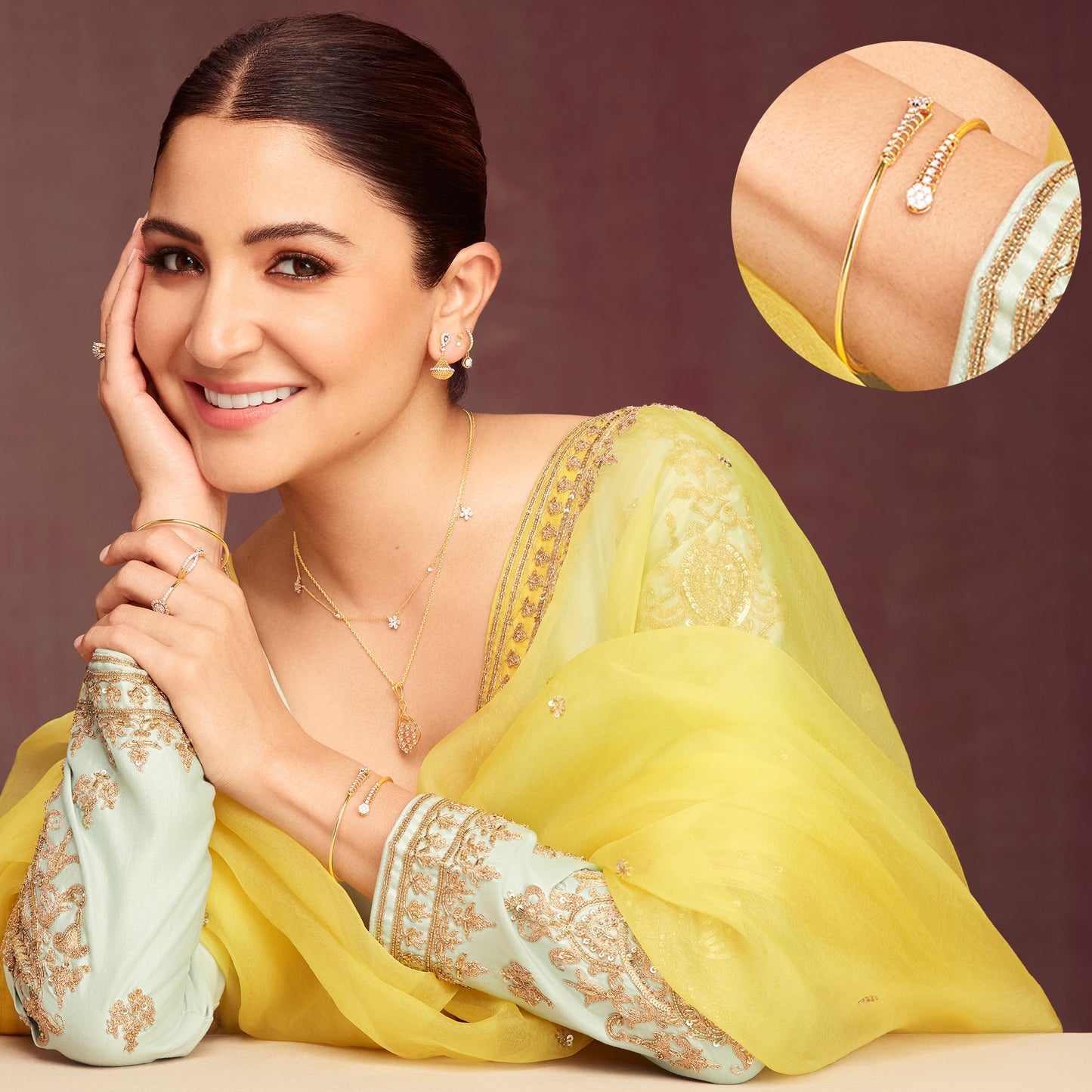 Gold Celeste Diamond Cuff Bracelet