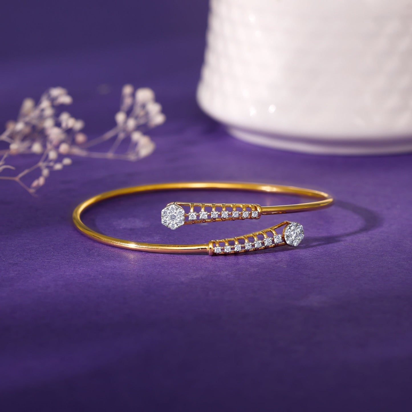 Gold Celeste Diamond Cuff Bracelet