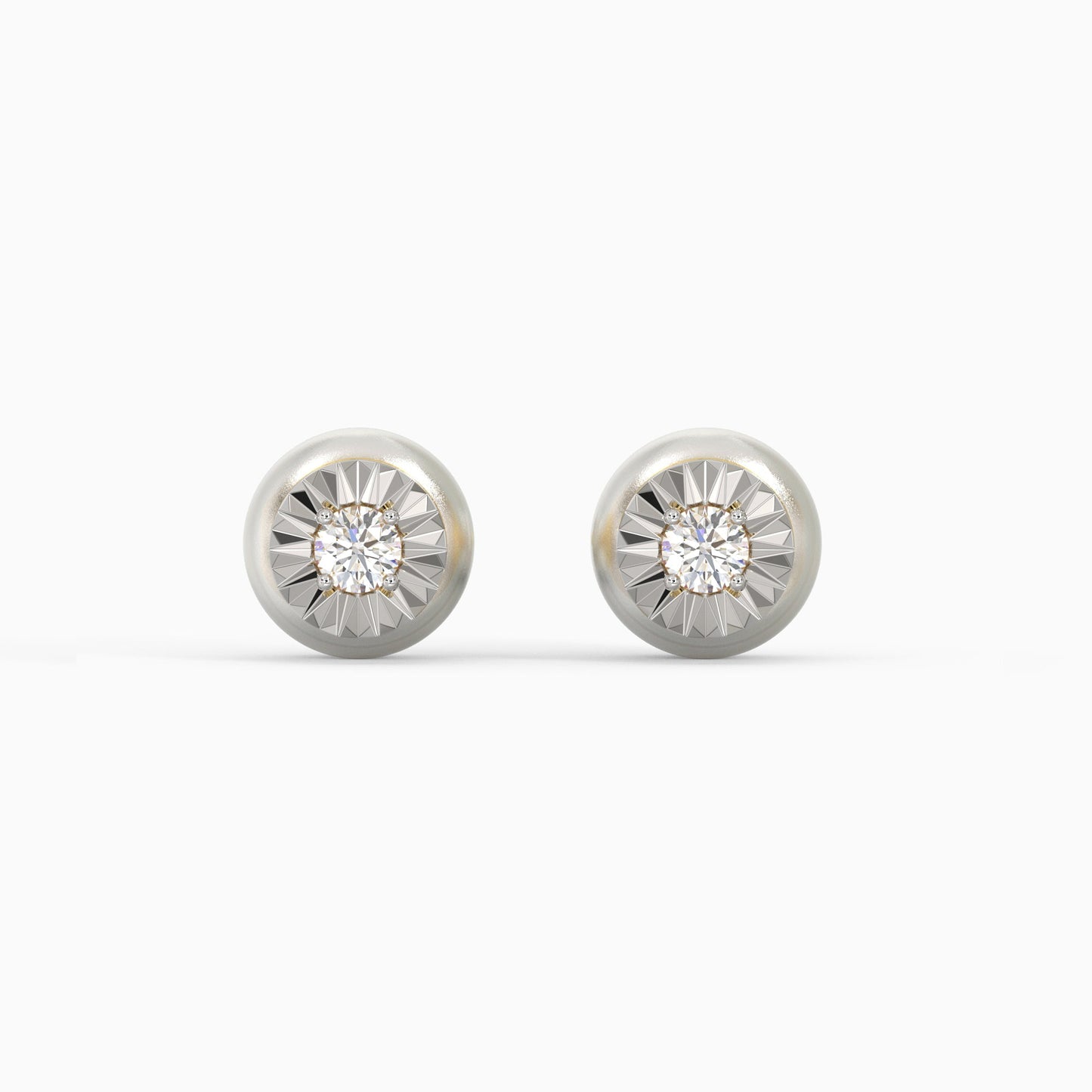 Gold Classic Diamond Stud Earrings