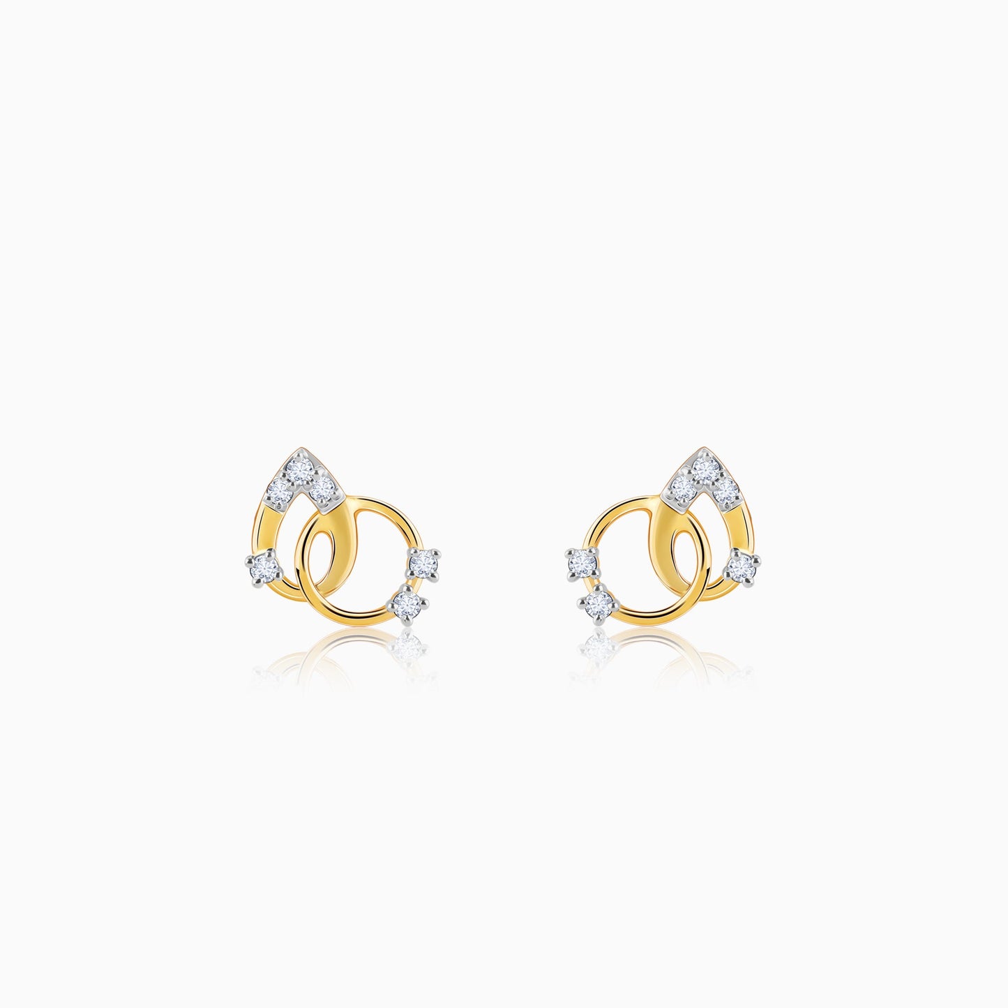 Gold Petioles Diamond Studs