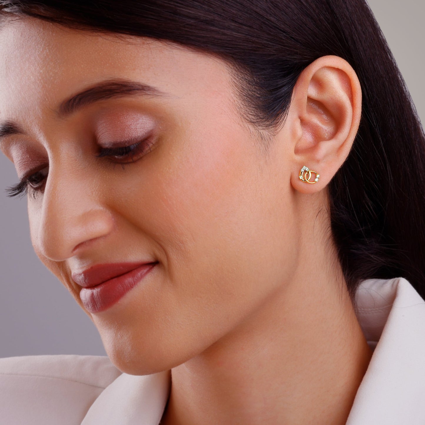 Gold Petioles Diamond Studs