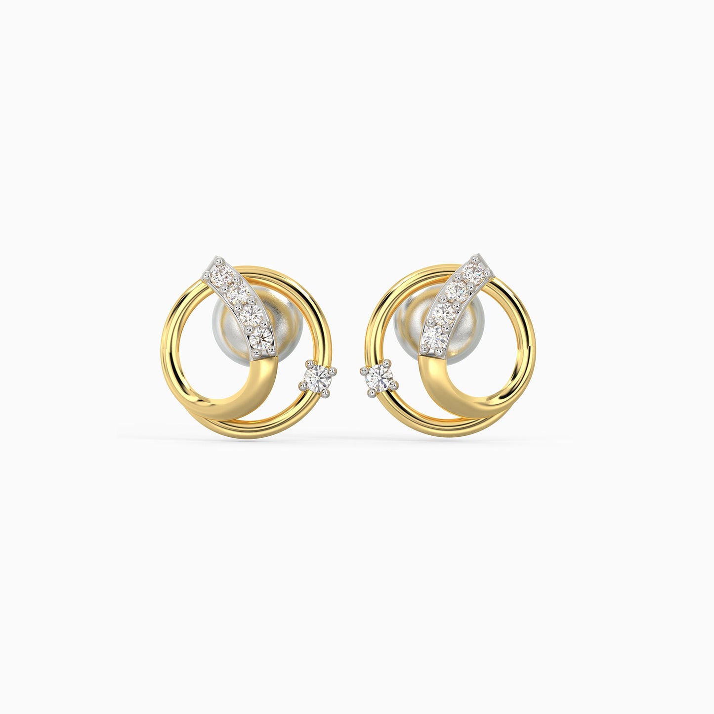 Gold Orb Diamond Earrings