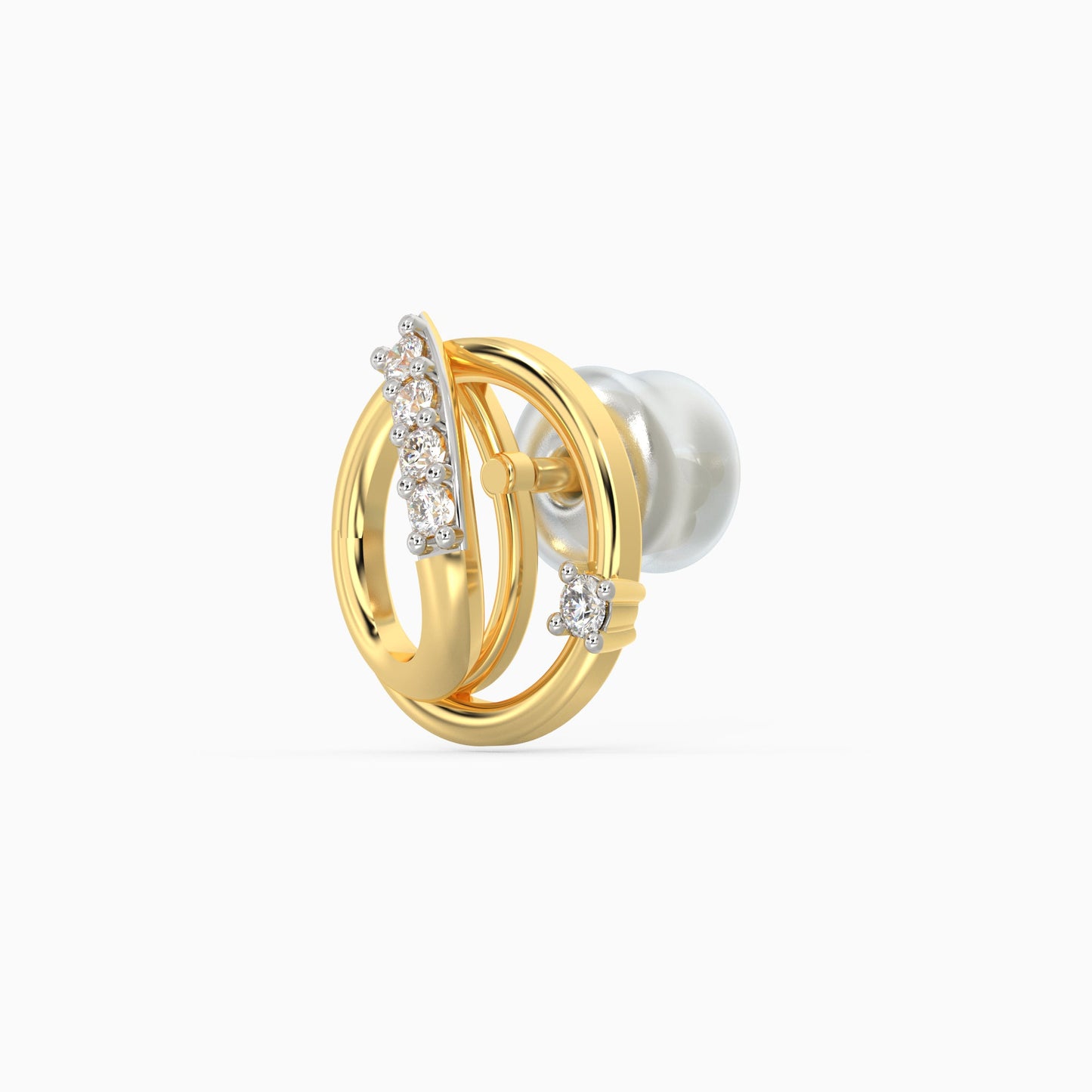Gold Orb Diamond Earrings