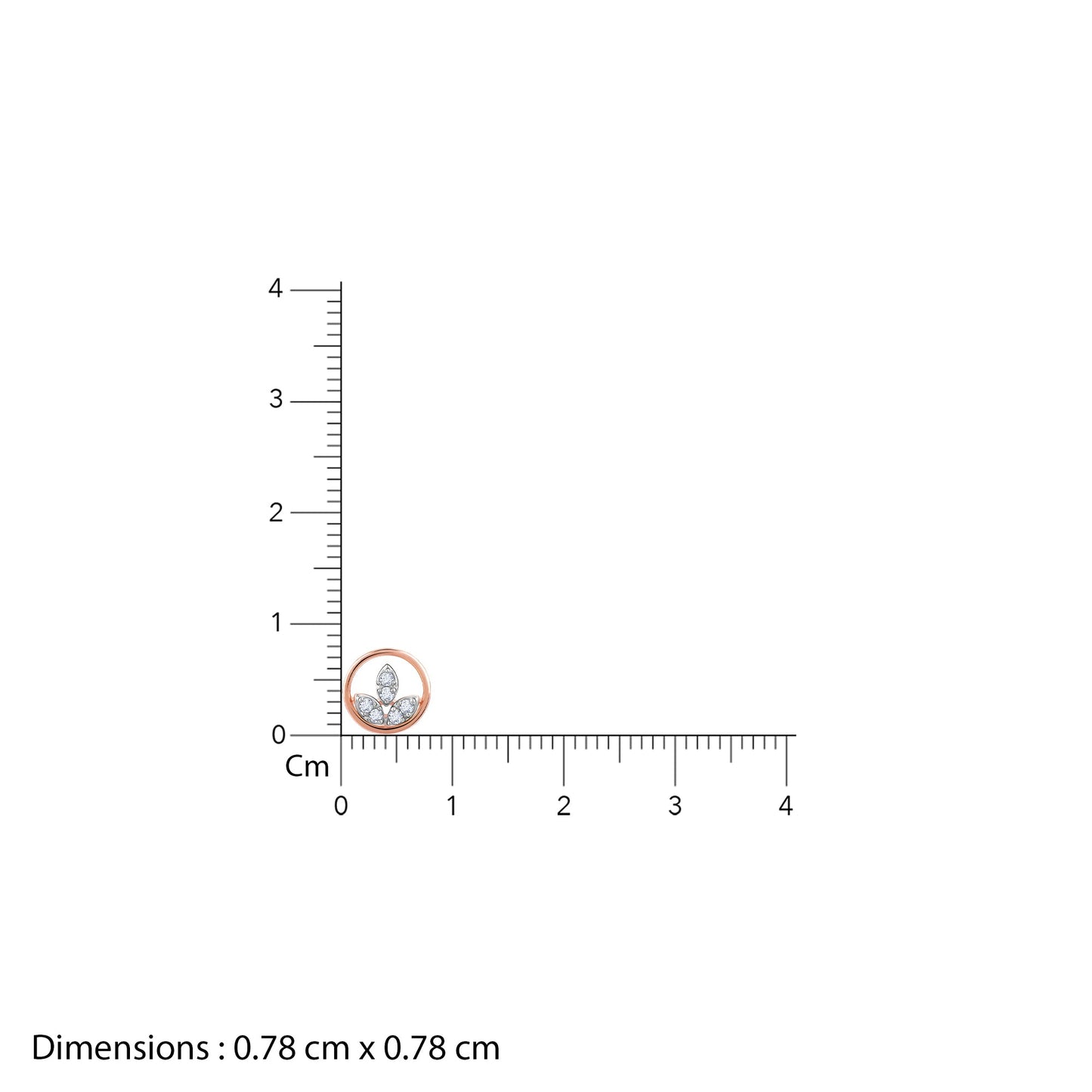 Rose Gold Floral Circle Diamond Earrings