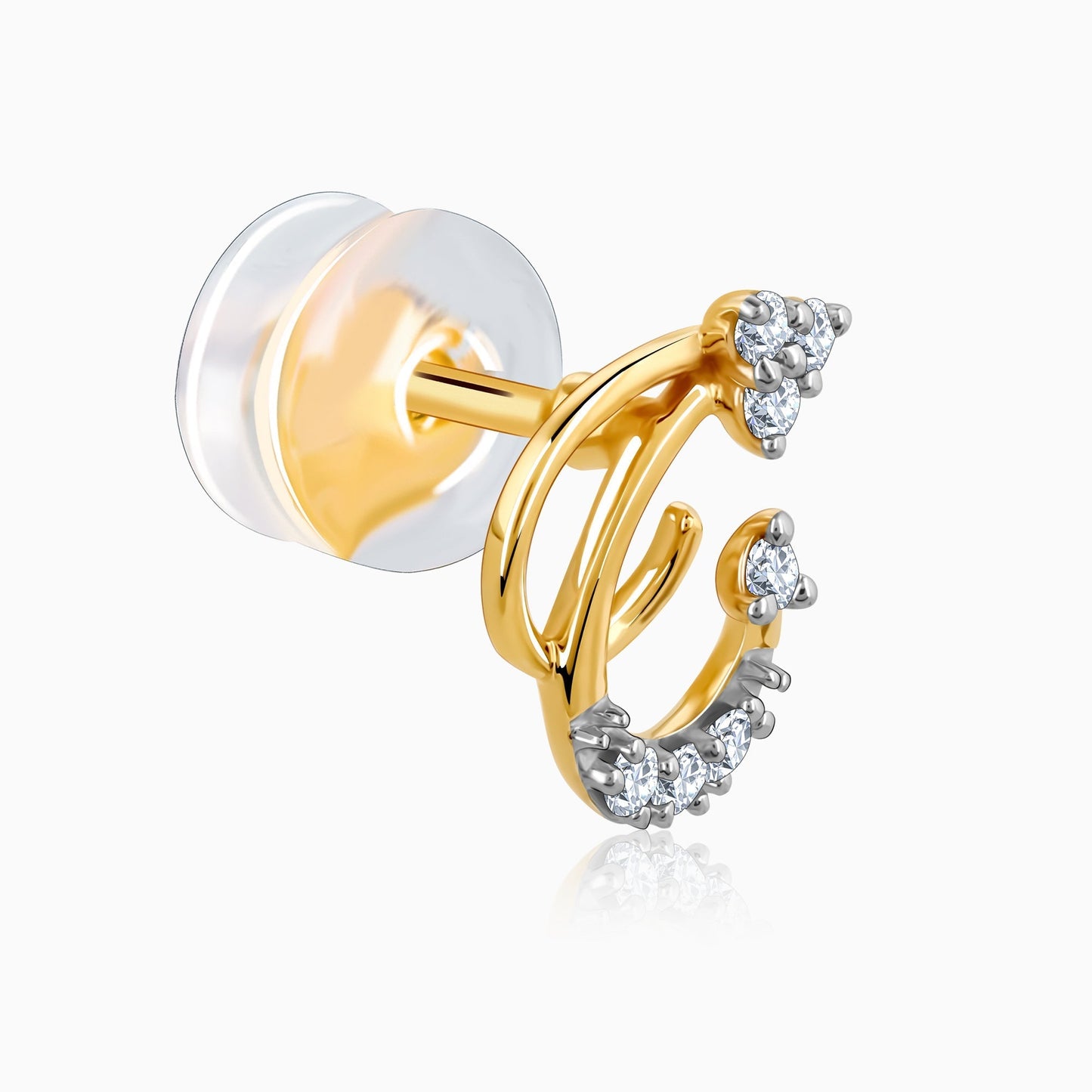 Gold Frilly Diamond Earrings