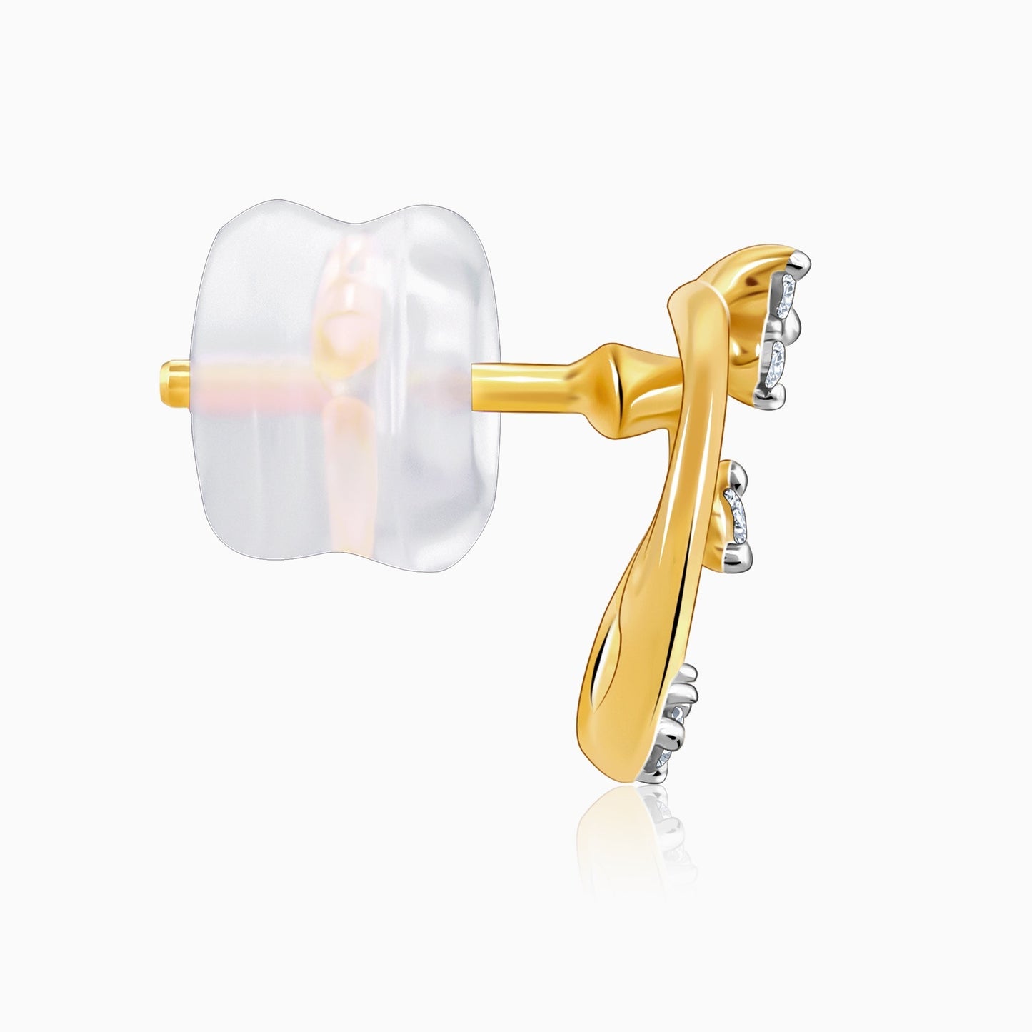 Gold Frilly Diamond Earrings