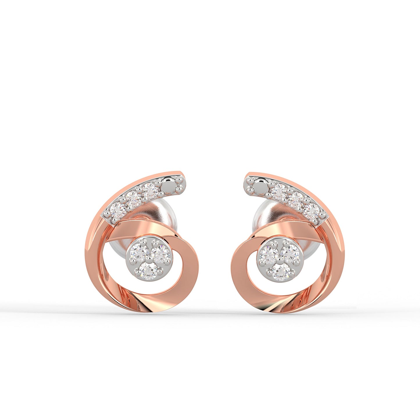 Rose Gold Quoted Diamond Earrings
