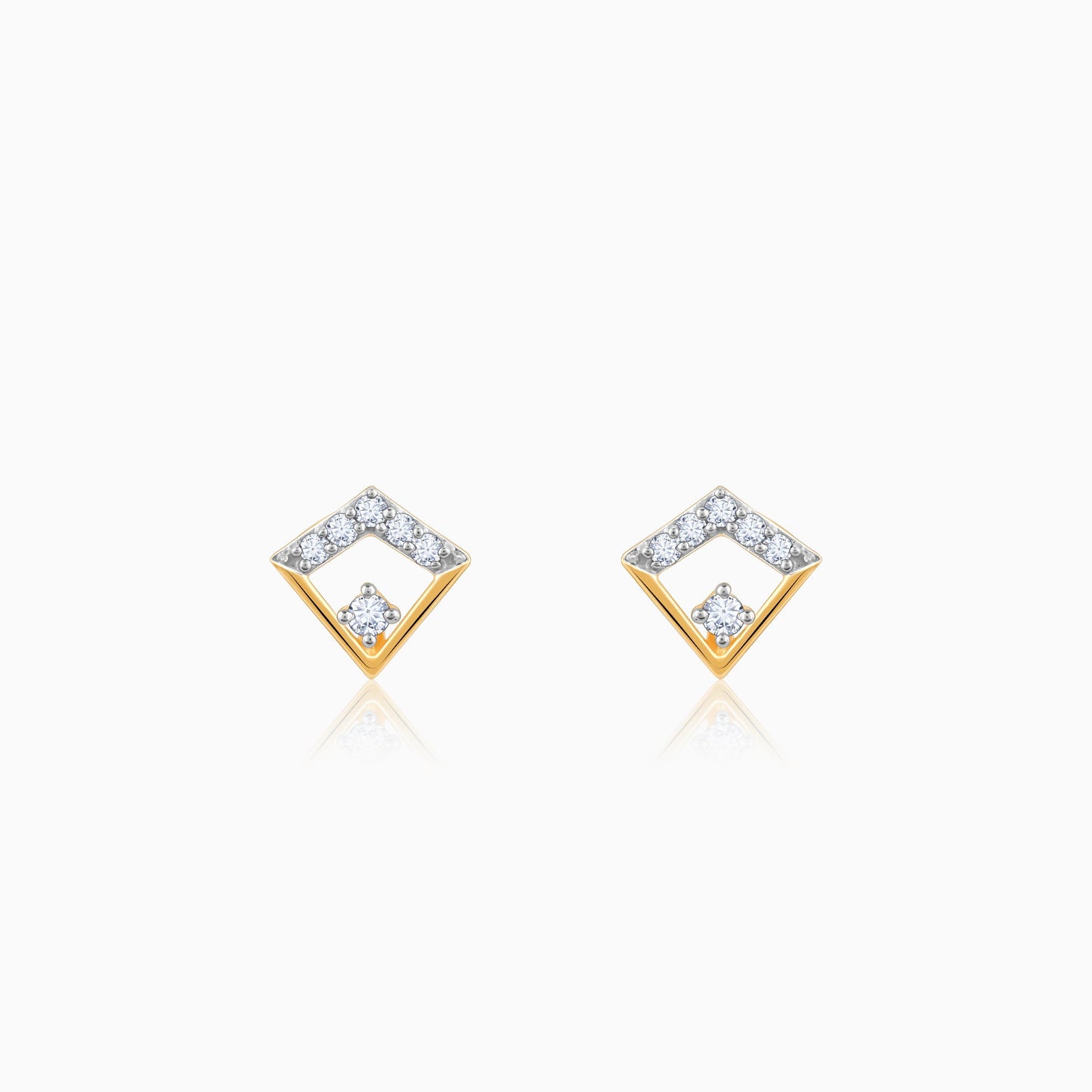 Gold Kite Diamond Earrings