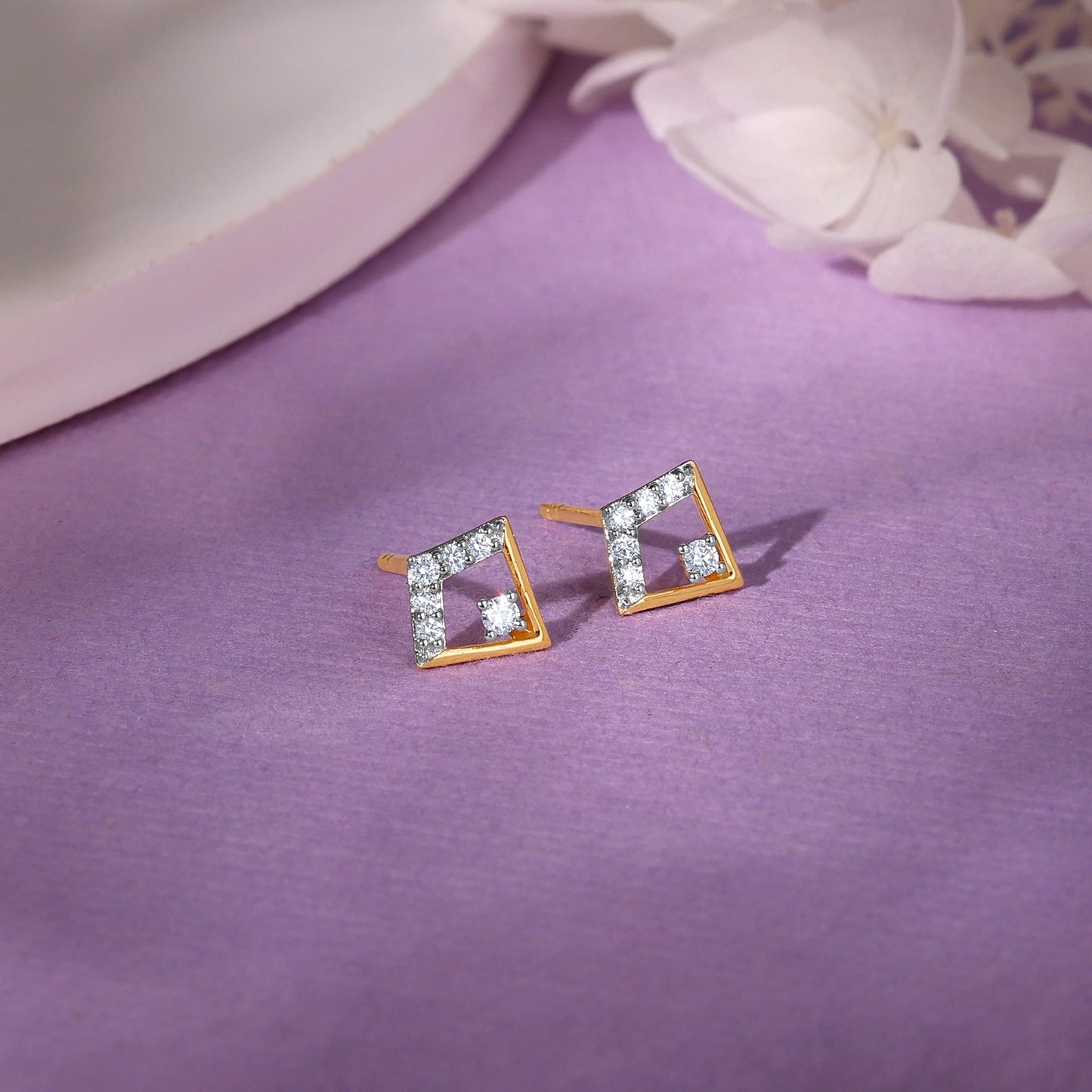 Gold Kite Diamond Earrings