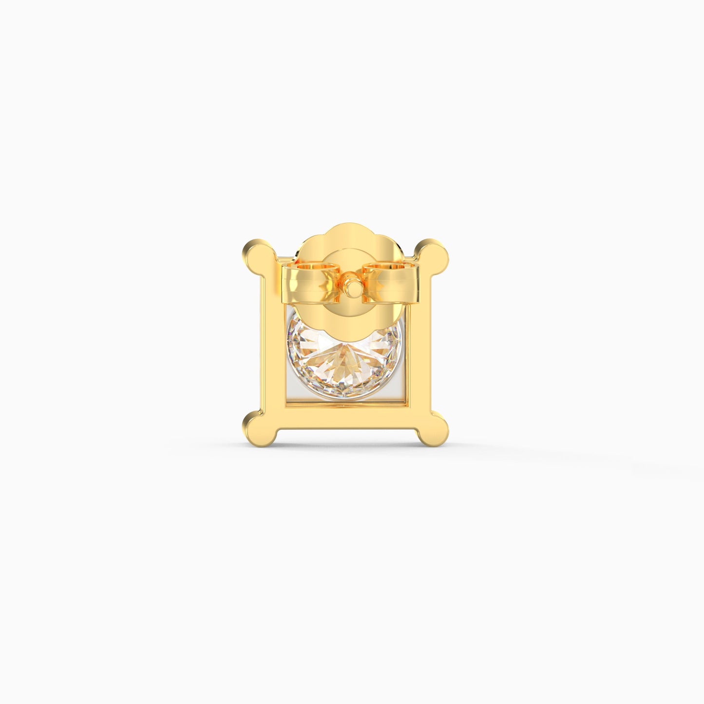 Gold Boxy Diamond Earrings