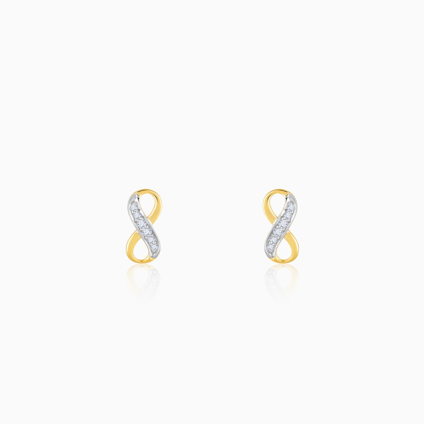 Gold Infinity Grace Diamond Stud Earrings