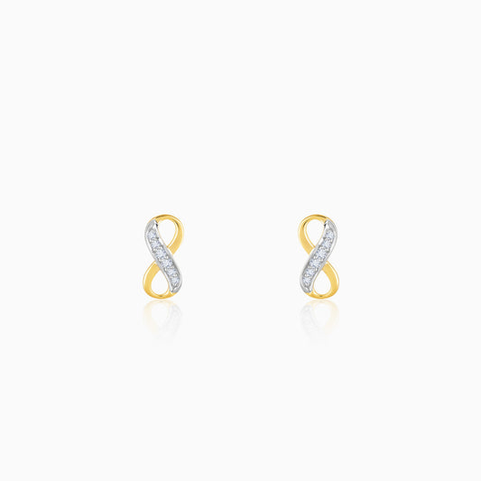 Gold Infinity Grace Diamond Stud Earrings