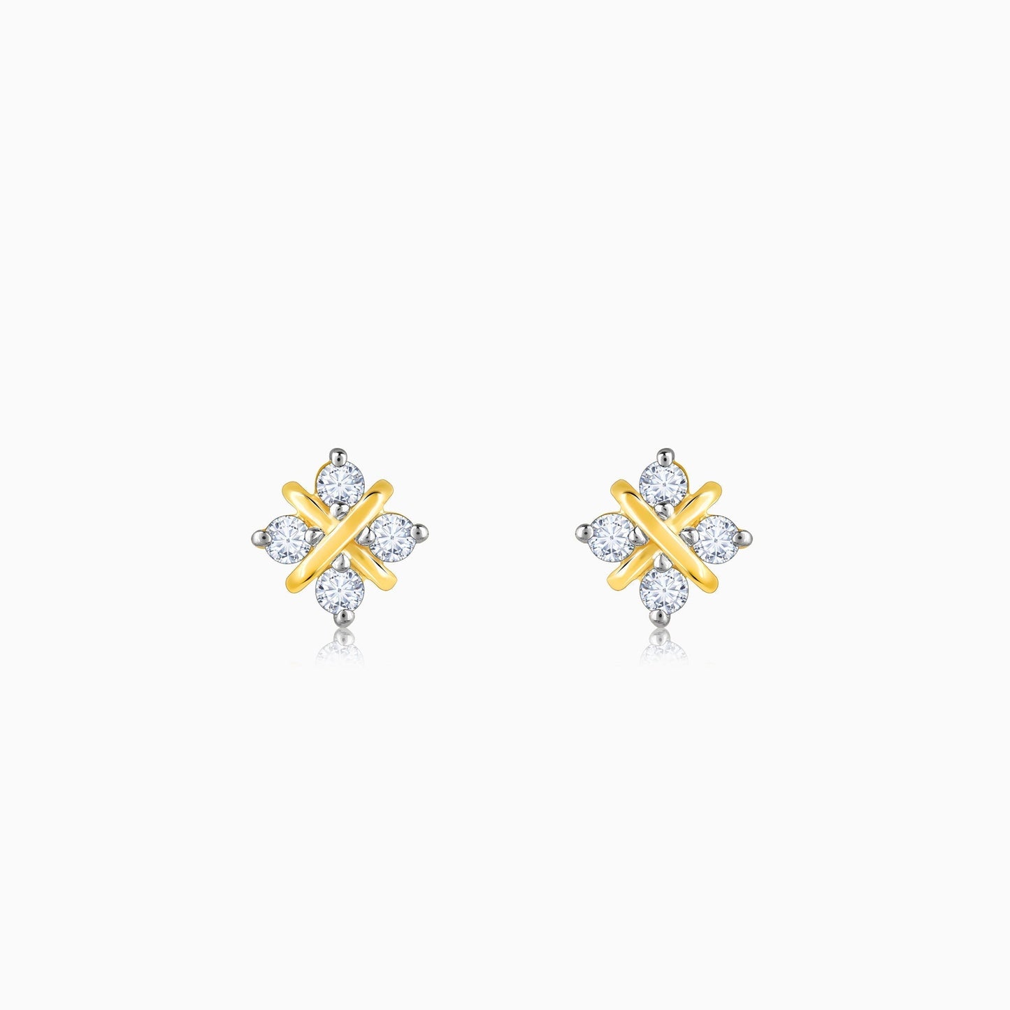 Gold Quartet Diamond Earrings
