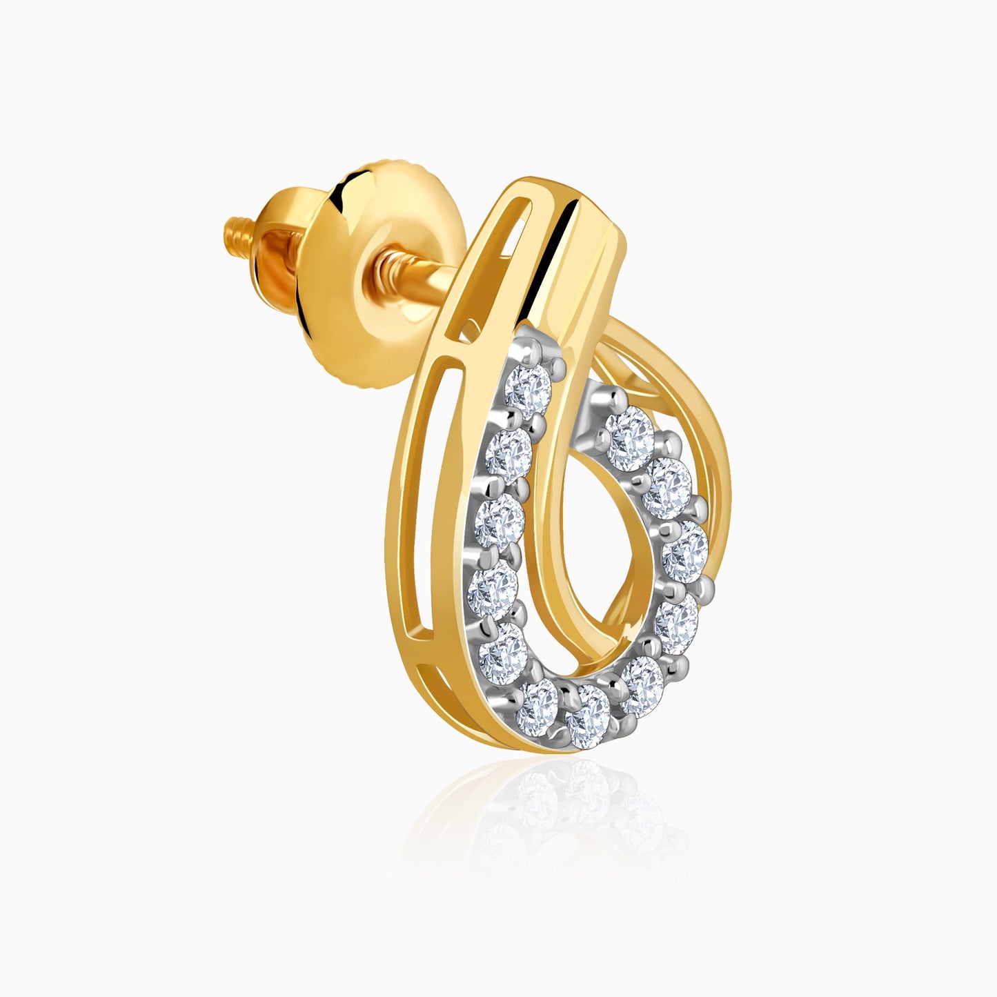 Gold Ovale Diamond Earrings