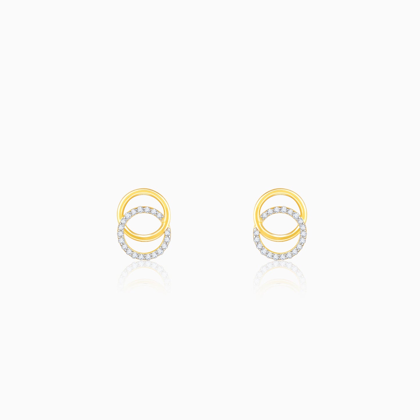Gold Radiant Orbit Diamond Earrings