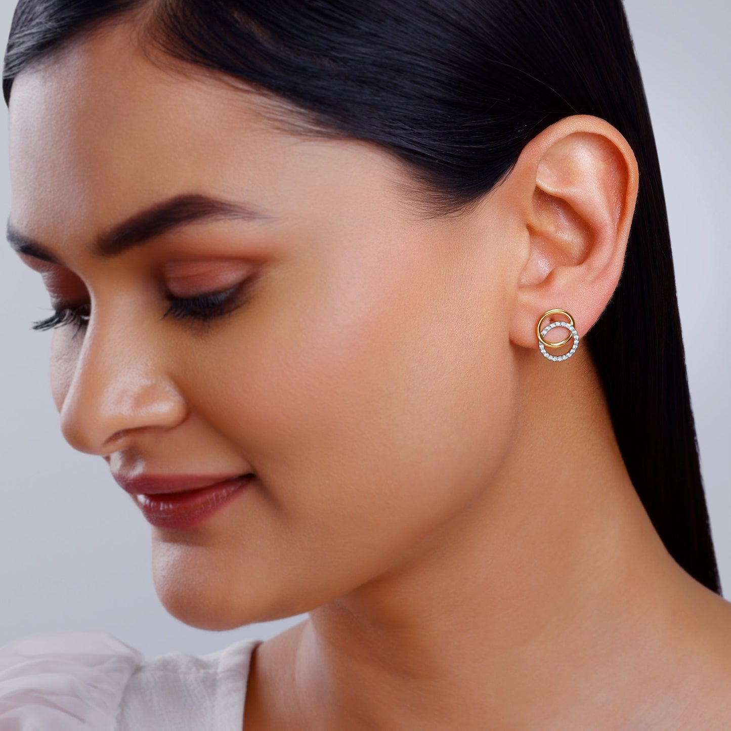 Gold Radiant Orbit Diamond Earrings