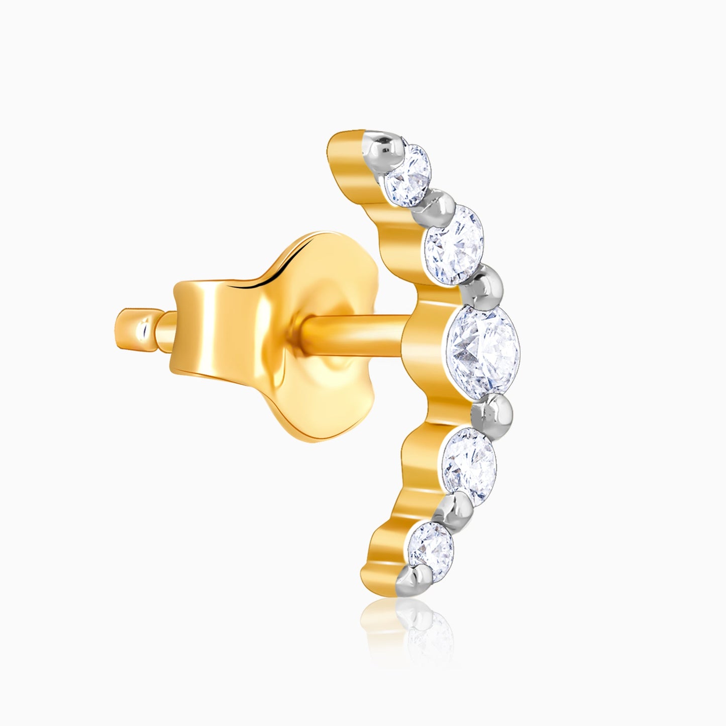 Gold Arc of Beauty Diamond Earrings