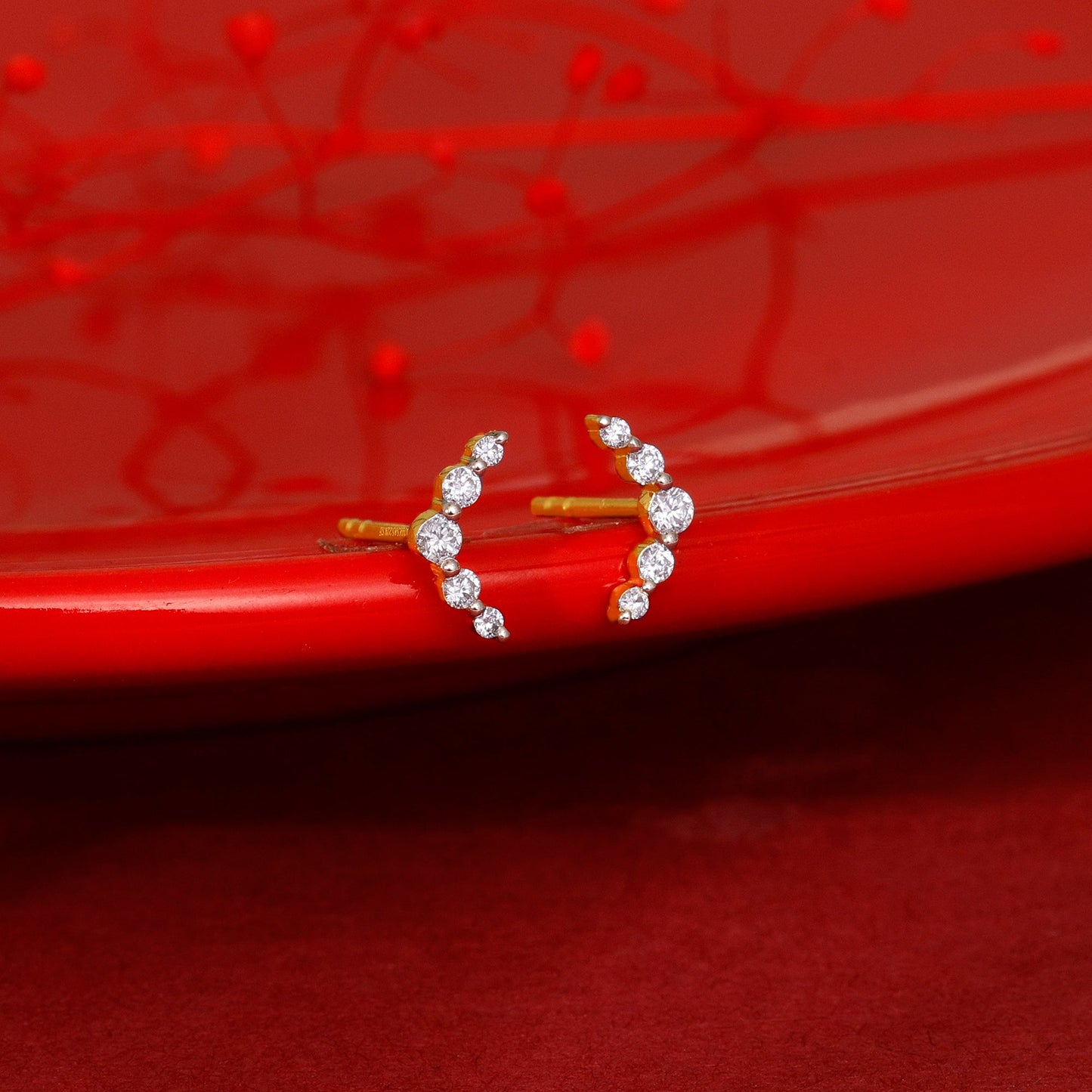 Gold Arc of Beauty Diamond Earrings