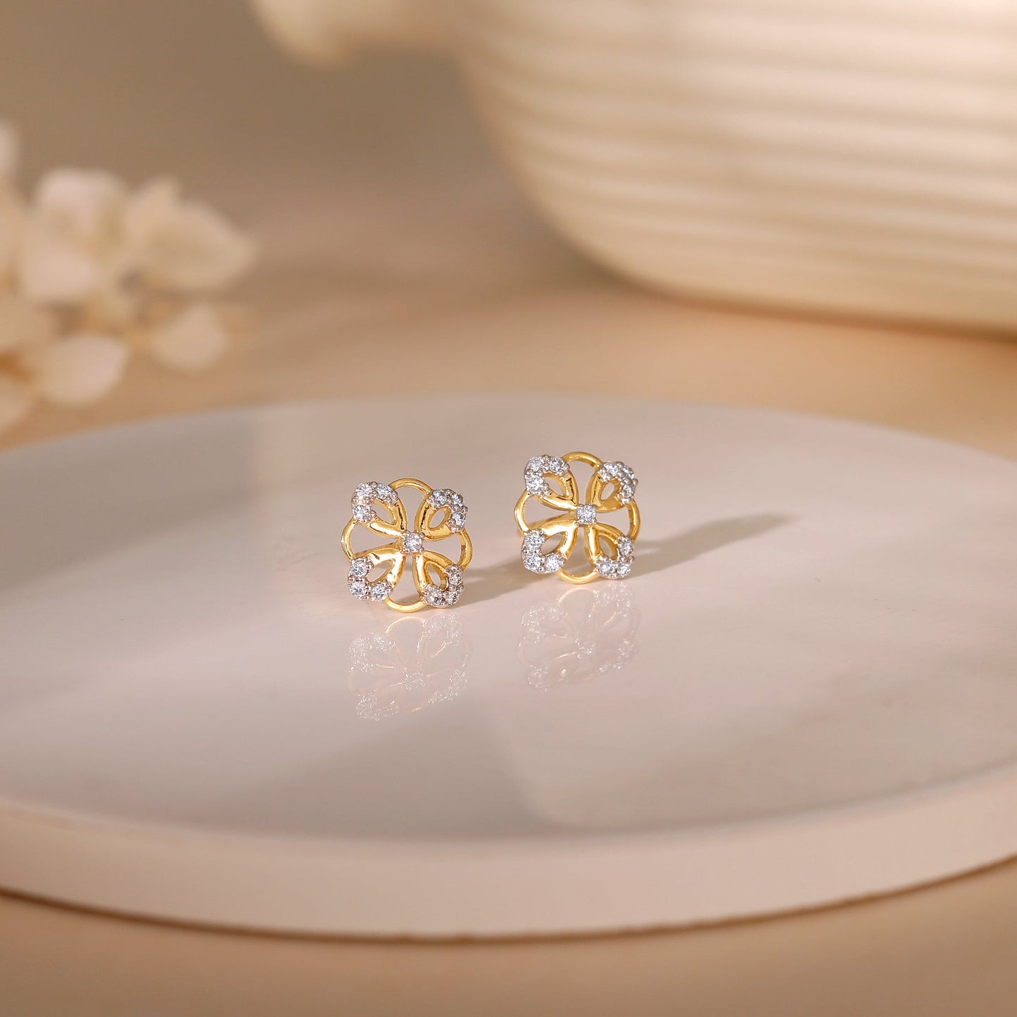 Gold Jivy Diamond Earrings