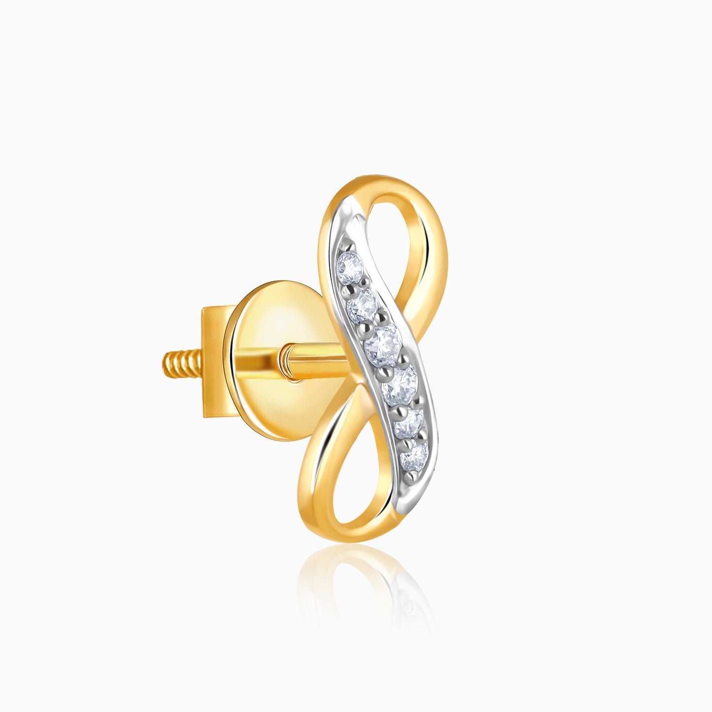 Gold Infinity Grace Diamond Stud Earrings
