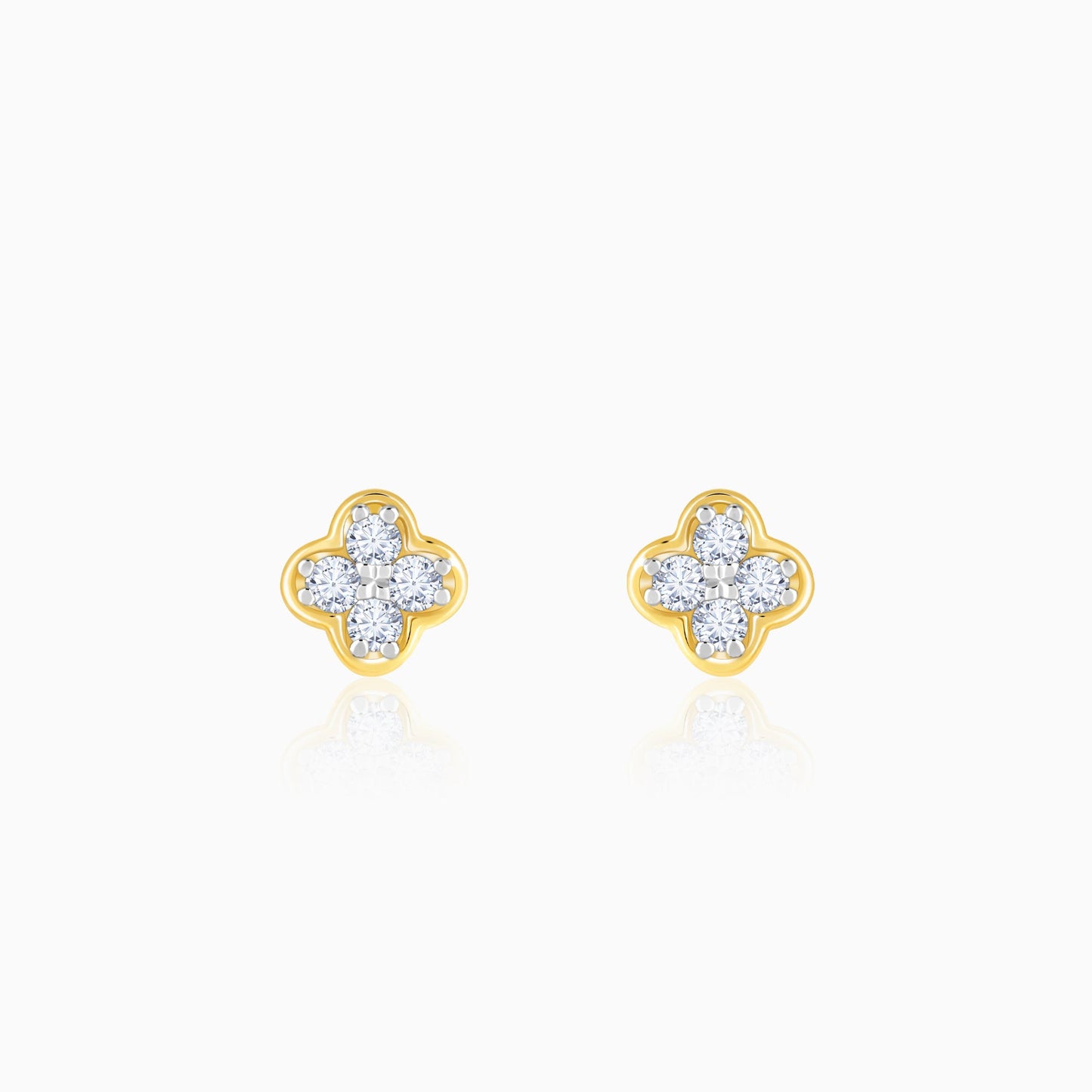 Gold Minimal Lobe Diamond Earrings