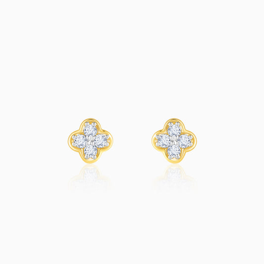 Gold Minimal Lobe Diamond Earrings