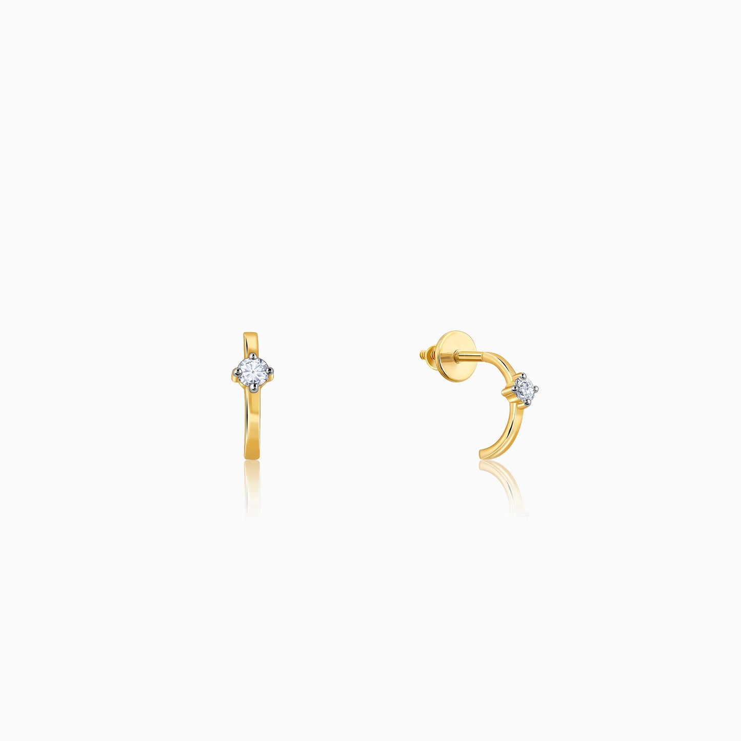 Gold Embrace Diamond J-Hoop Earrings