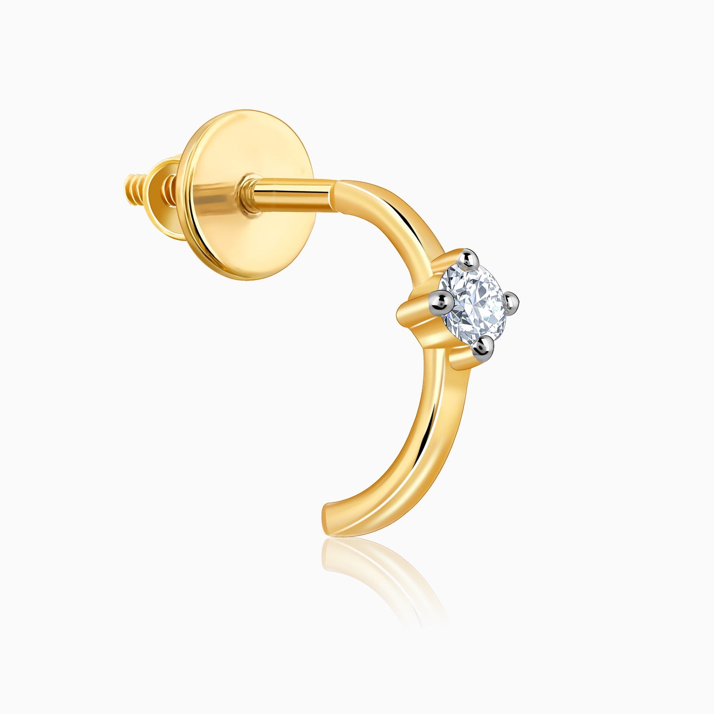 Gold Embrace Diamond J-Hoop Earrings