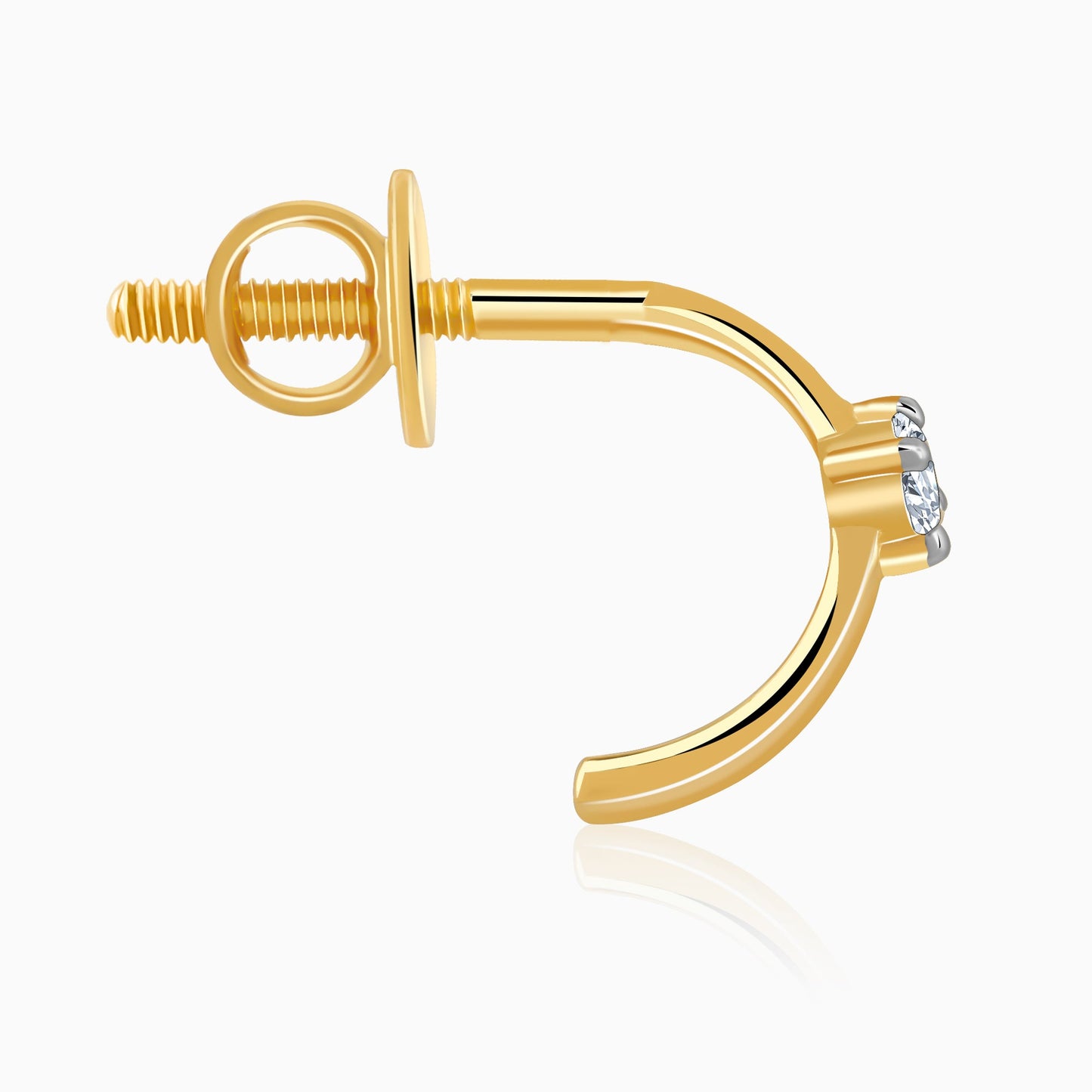 Gold Embrace Diamond J-Hoop Earrings