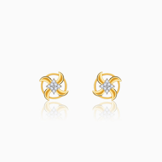 Gold Joy Whirl Diamond Earrings