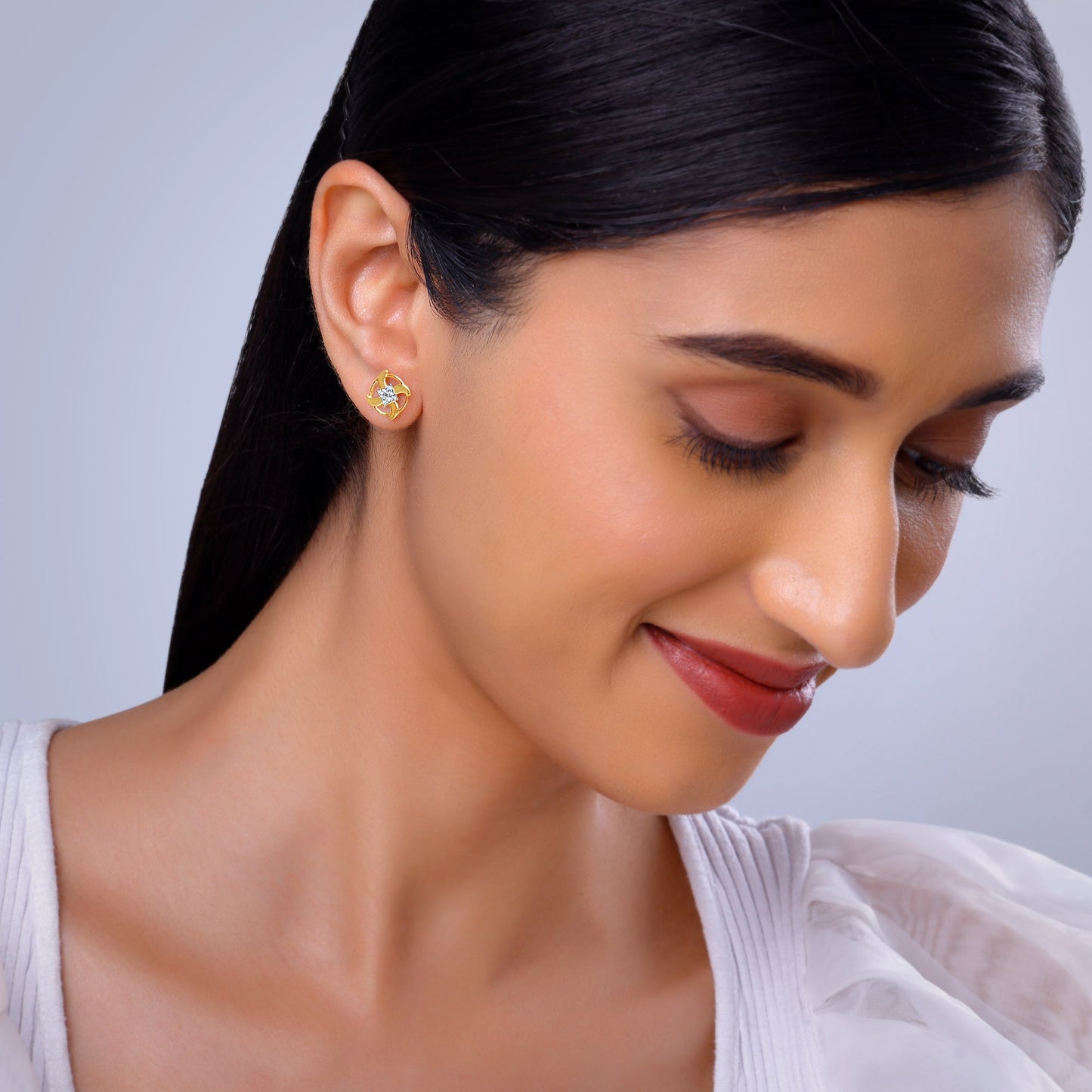 Gold Joy Whirl Diamond Earrings