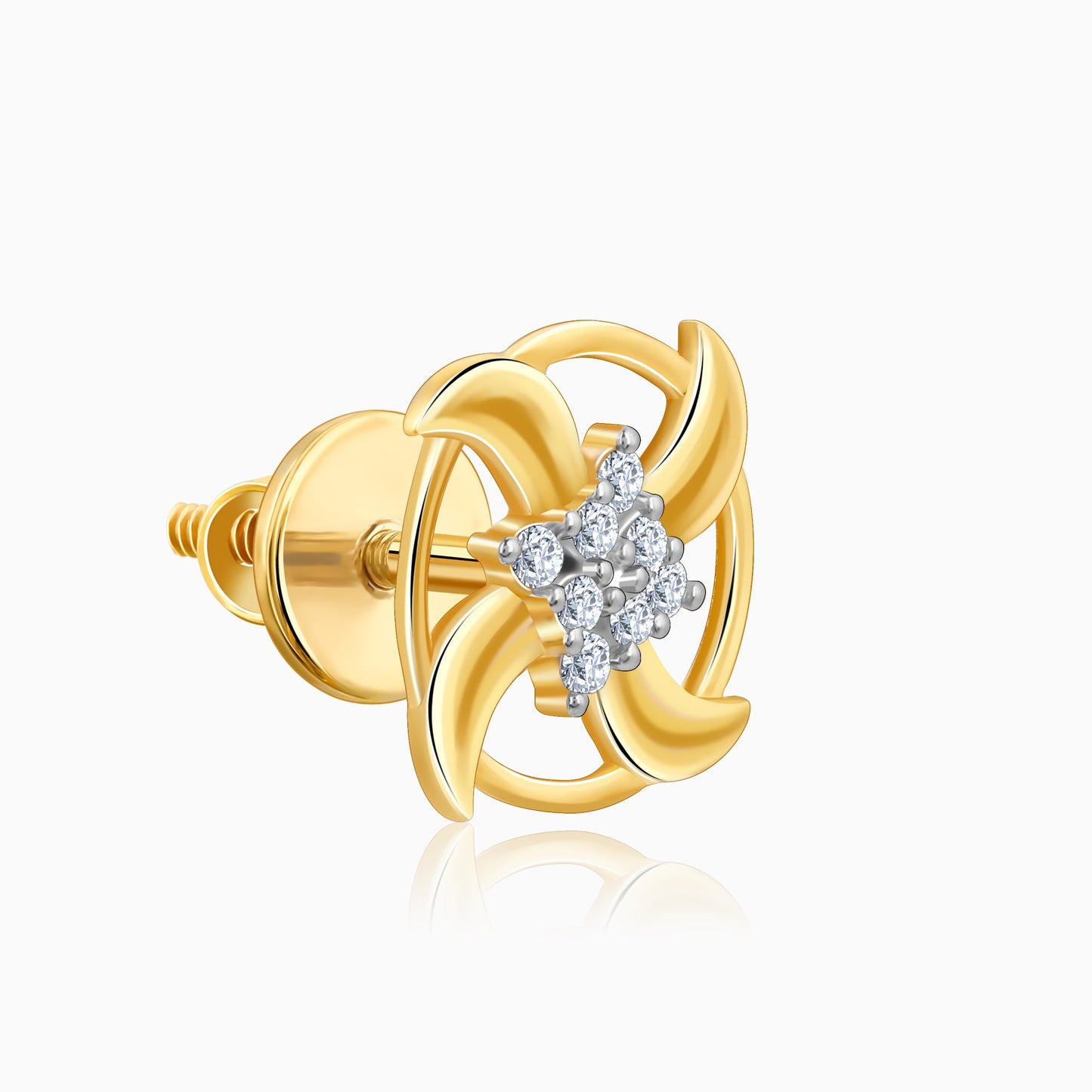 Gold Joy Whirl Diamond Earrings