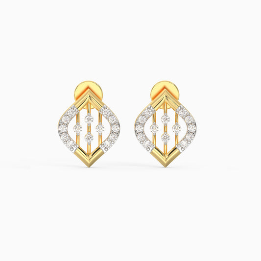Gold Blad Diamond Earrings