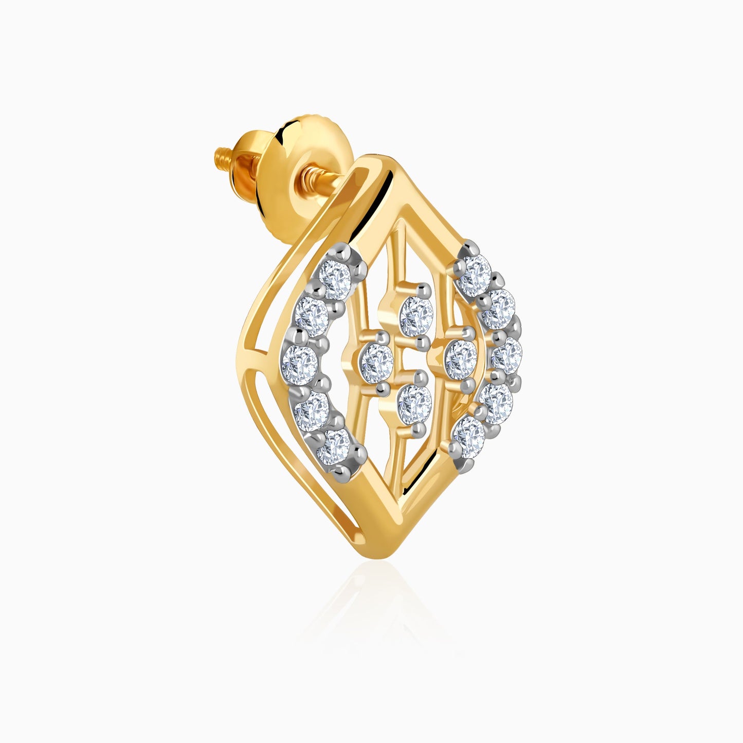 Gold Blad Diamond Earrings
