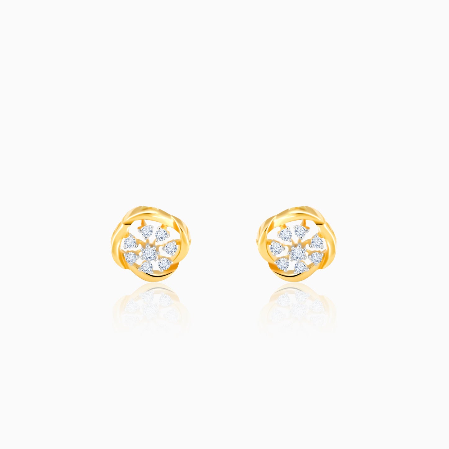 Gold Beauty In Nature Diamond Earrings