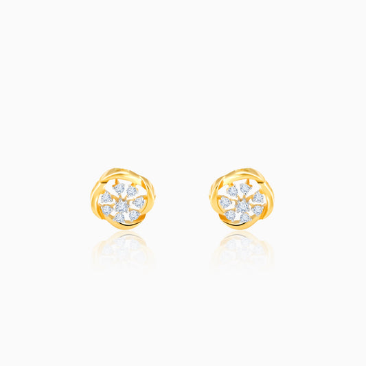 Gold Beauty In Nature Diamond Earrings