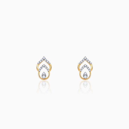 Gold Leafy Elegance Diamond Earrings