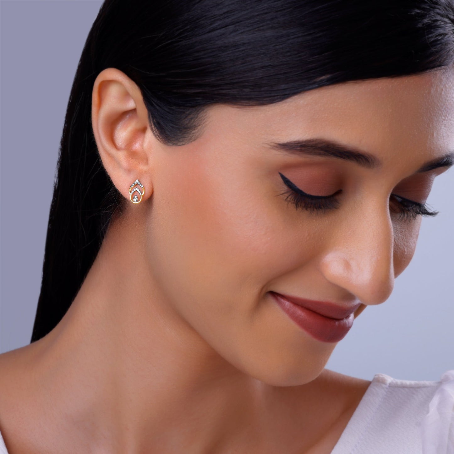 Gold Leafy Elegance Diamond Earrings