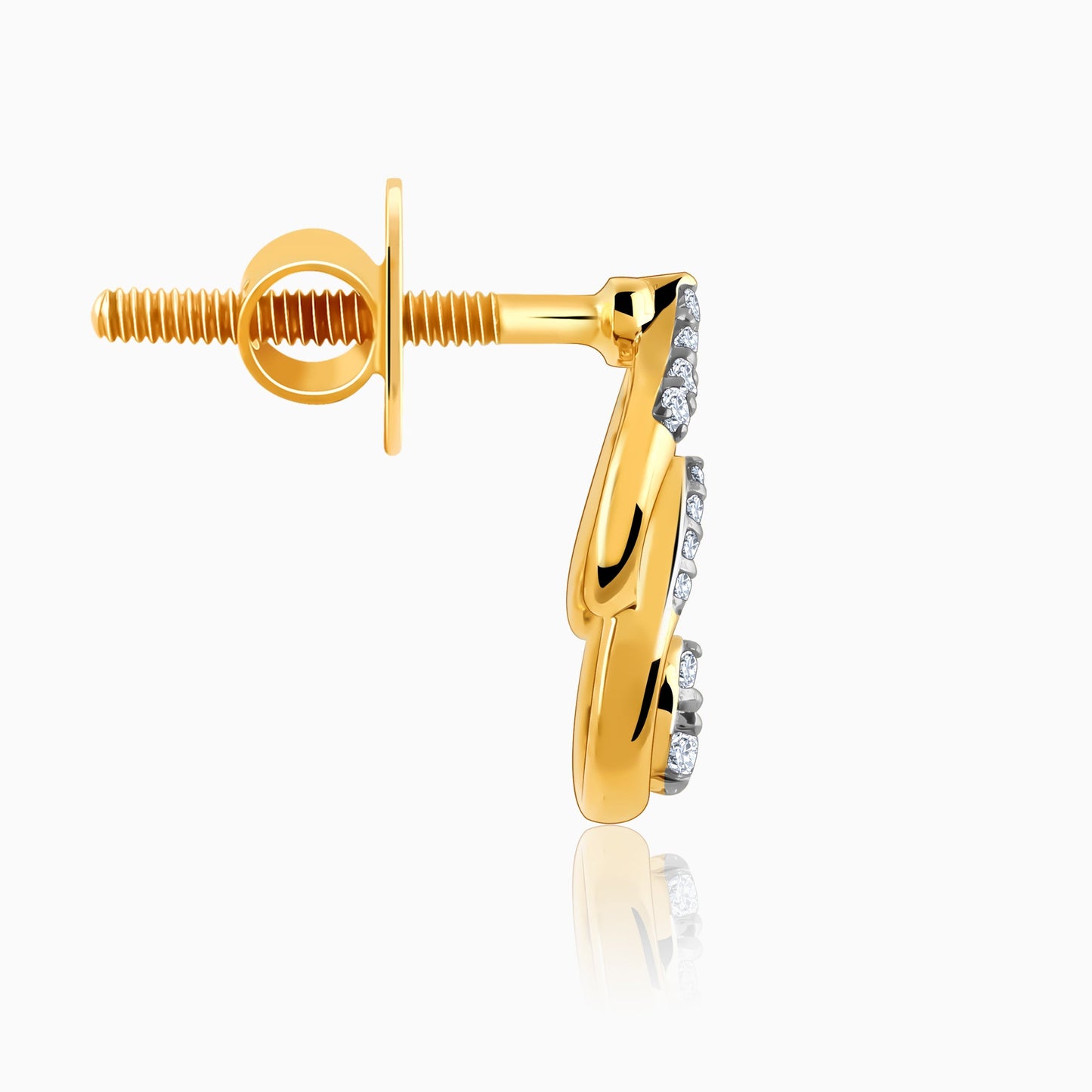 Gold Leafy Elegance Diamond Earrings