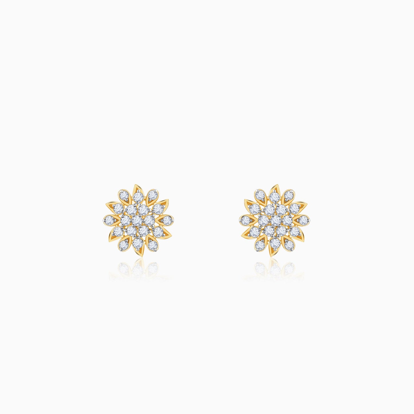 Gold Radiant Blossom Diamond Earrings